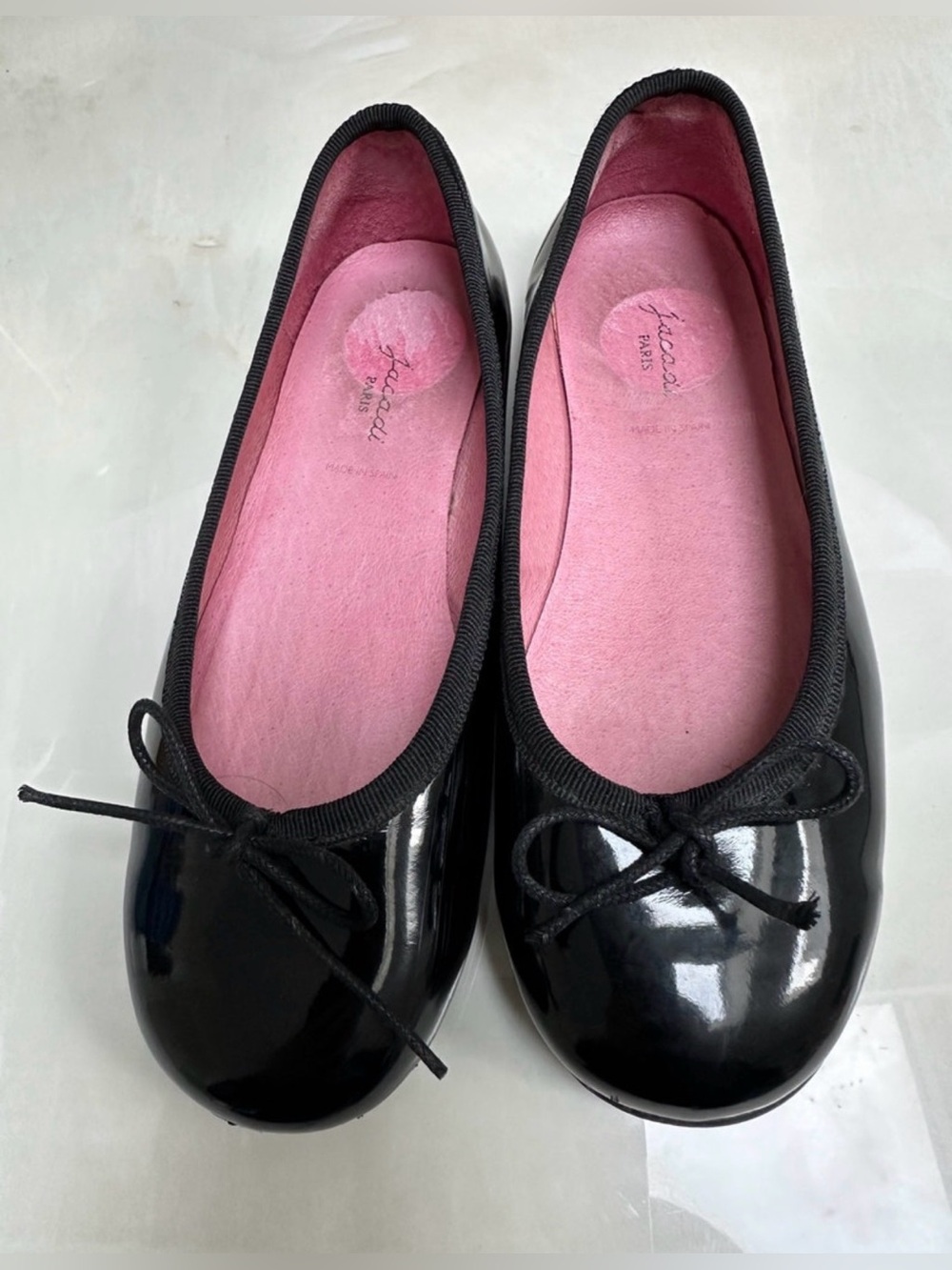 Jacadi Girls Black patent balllet flats size 33